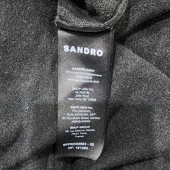 🔥 Sandro-Paris Ruched Wool Blend Midi Leg Slit Long Sleeve Sweater Dress - Picture 13 of 15